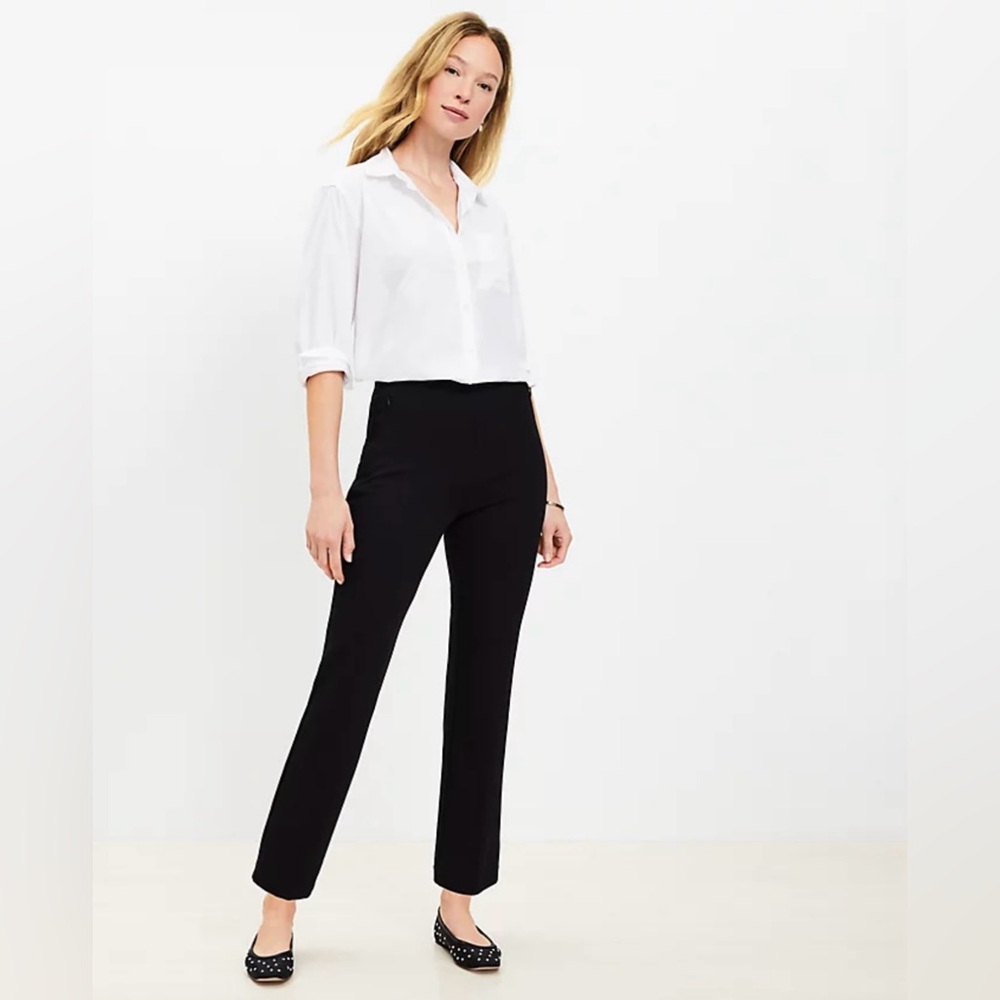 Ann Taylor Straight Leg Ponte Knit Dress Pants Black Size 6